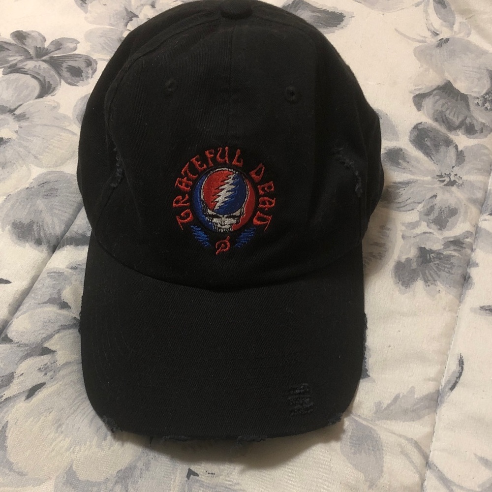 Peloton Black Baseball Cap with Red, Blue and White Embroidered Logo
